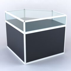 Прилавок из профиля угловой пятигранный №2 (без дверок), Черный + Белый