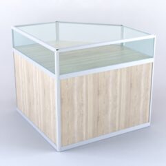 Прилавок из профиля угловой пятигранный №2 (без дверок), Дуб Сонома