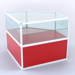 Прилавок из профиля угловой пятигранный №3 (без дверок), Красный + Белый