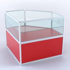 Прилавок из профиля угловой пятигранный №3 (без дверок), Красный 0149 BS