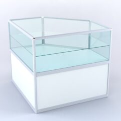 Прилавок из профиля угловой пятигранный №3 (без дверок), Белый