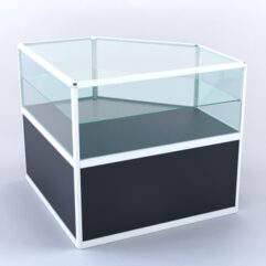 Прилавок из профиля угловой пятигранный №3 (без дверок), Черный + Белый