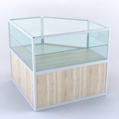 Прилавок из профиля угловой пятигранный №3 (без дверок), Дуб Сонома