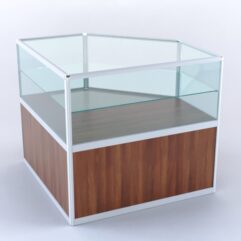 Прилавок из профиля угловой пятигранный №3 (без дверок), Орех