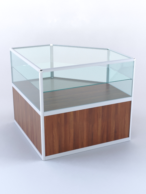 Прилавок из профиля угловой пятигранный №3 (без дверок), Орех