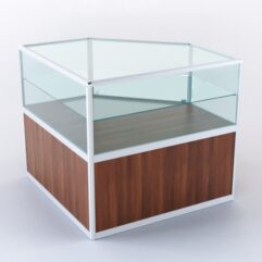 Прилавок из профиля угловой пятигранный №3 (с дверками), Орех