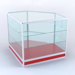 Прилавок из профиля угловой пятигранный №4 (без дверок), Красный 0149 BS