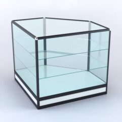 Прилавок из профиля угловой пятигранный №4 (без дверок), Белый + Черный