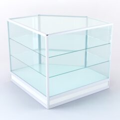 Прилавок из профиля угловой пятигранный №4 (с дверками), Белый