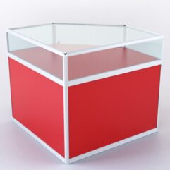 Прилавок из профиля угловой пятигранный №2 (с дверками), Красный 0149 BS