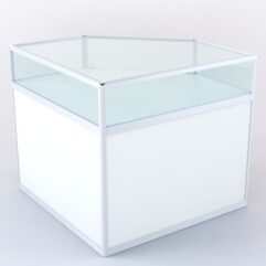 Прилавок из профиля угловой пятигранный №2 (с дверками), Белый