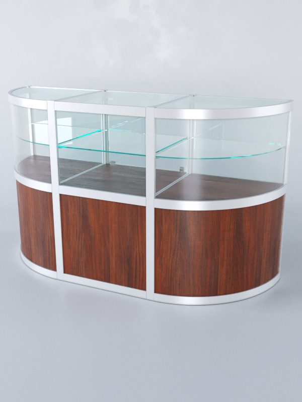 Прилавок из профиля с секторами №3 (с дверками), Орех