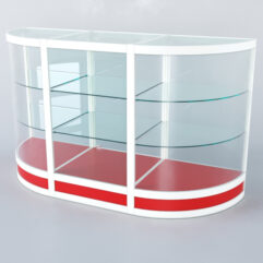 Прилавок из профиля с секторами №4 (с дверками), Крвсный + Белый