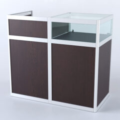 Прилавок под кассу из профиля №2 (с дверками), Дуб Венге