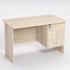 Стол однотумбовый офисный С-06 (правосторонний), Дуб Сонома