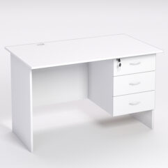 Стол однотумбовый офисный С-06 (правосторонний), Белый