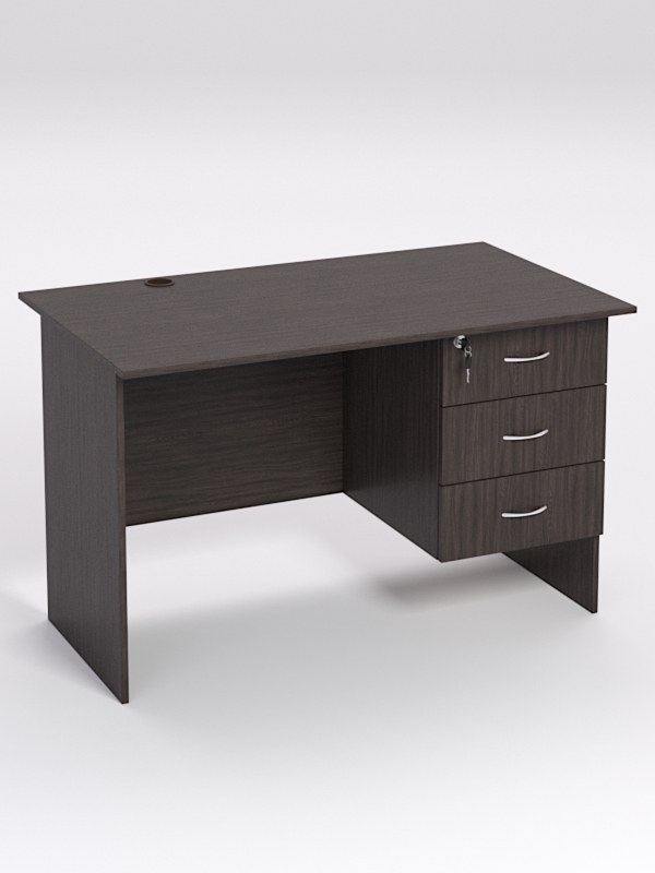 Стол однотумбовый офисный С-06 (правосторонний), Дуб Венге