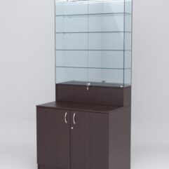 Витрина СОТА №2, задняя стенка Зеркало, Дуб Венге