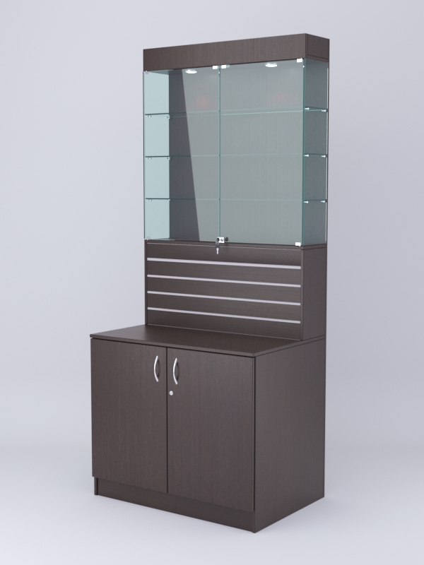 Витрина СОТА №3, задняя стенка ДСП, Дуб Венге