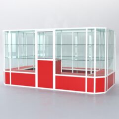 Павильон торговый из профиля островной №3б, Красный+Белый