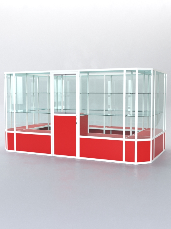 Павильон торговый из профиля островной №3б, Красный+Белый