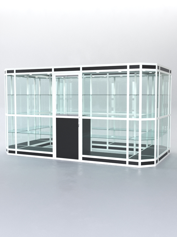 Павильон торговый из профиля островной №3в, Черный+Белый