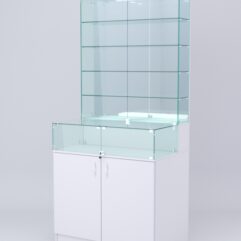 Витрина СОТА №7, задняя стенка Зеркало, Белый