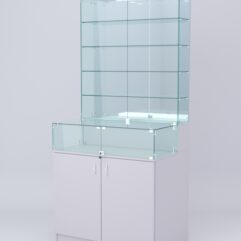 Витрина СОТА №7, задняя стенка Зеркало, Серый