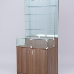 Витрина СОТА №7, задняя стенка Зеркало, Орех