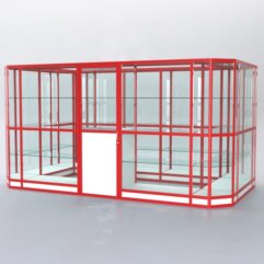 Павильон торговый из профиля островной №3г, Белый + Красный