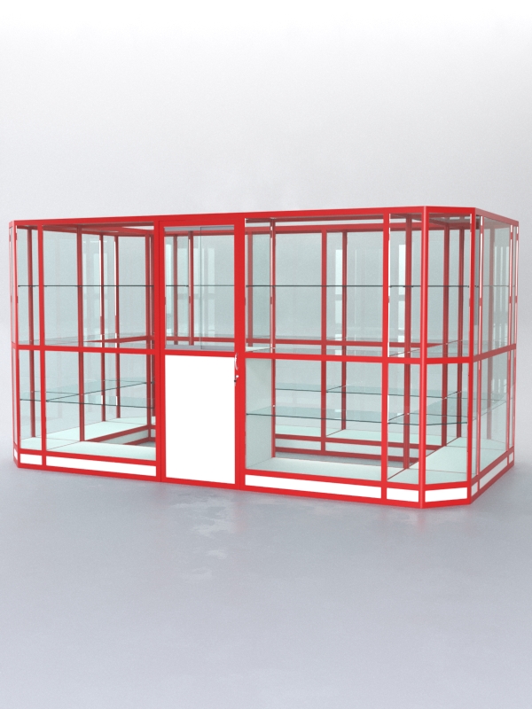 Павильон торговый из профиля островной №3г, Белый + Красный