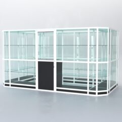 Павильон торговый из профиля островной №3г, Черный+Белый