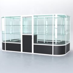 Павильон торговый из профиля островной №4б, Черный+Белый