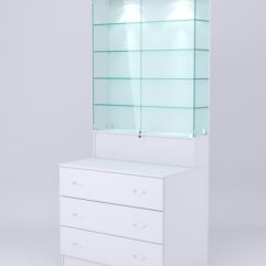 Витрина СОТА №9, задняя стенка ДСП, Белый