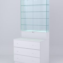 Витрина СОТА №10, задняя стенка Зеркало, Белый