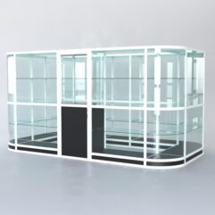 Павильон торговый из профиля островной №4г, Черный+Белый