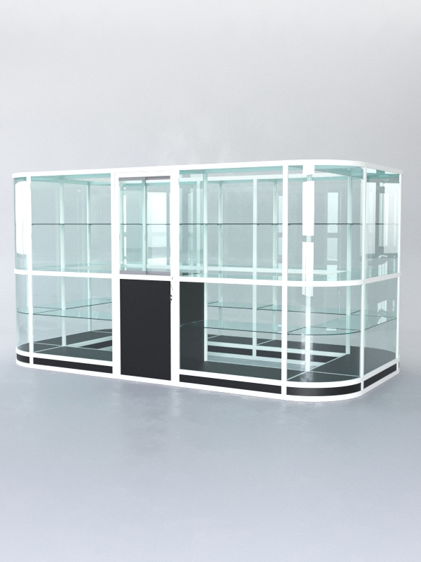 Павильон торговый из профиля островной №4г, Черный+Белый