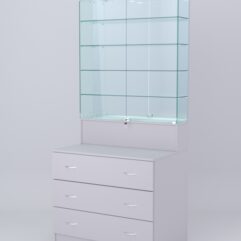 Витрина СОТА №10, задняя стенка Зеркало, Серый