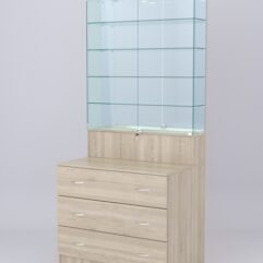 Витрина СОТА №10, задняя стенка Зеркало, Дуб Сонома