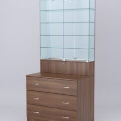 Витрина СОТА №10, задняя стенка Зеркало, Орех