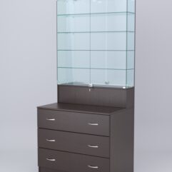 Витрина СОТА №10, задняя стенка Зеркало, Дуб Венге