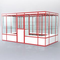 Павильон торговый из профиля островной №2а, Белый + Красный