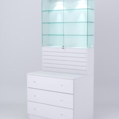 Витрина СОТА №11, задняя стенка ДСП, Белый