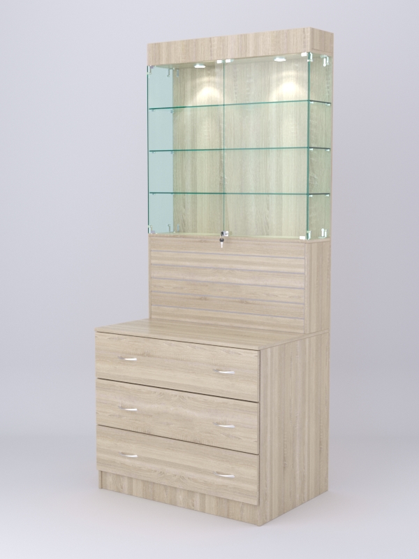 Витрина СОТА №11, задняя стенка ДСП, Дуб Сонома