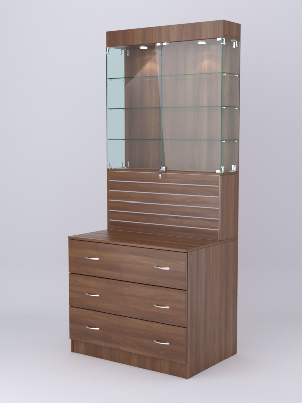 Витрина СОТА №11, задняя стенка ДСП, Орех