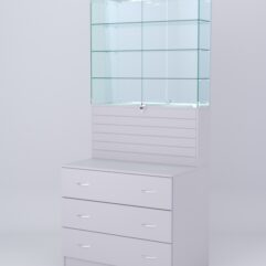 Витрина СОТА №12, задняя стенка Зеркало, Серый