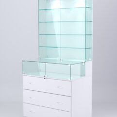 Витрина СОТА №14, задняя стенка ДСП, Белый