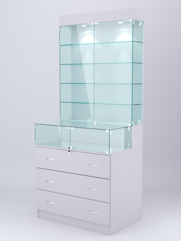 Витрина СОТА №14, задняя стенка ДСП, Серый