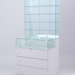 Витрина СОТА №15, задняя стенка Зеркало, Серый