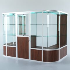 Павильон торговый из профиля пристенный №4б, Орех